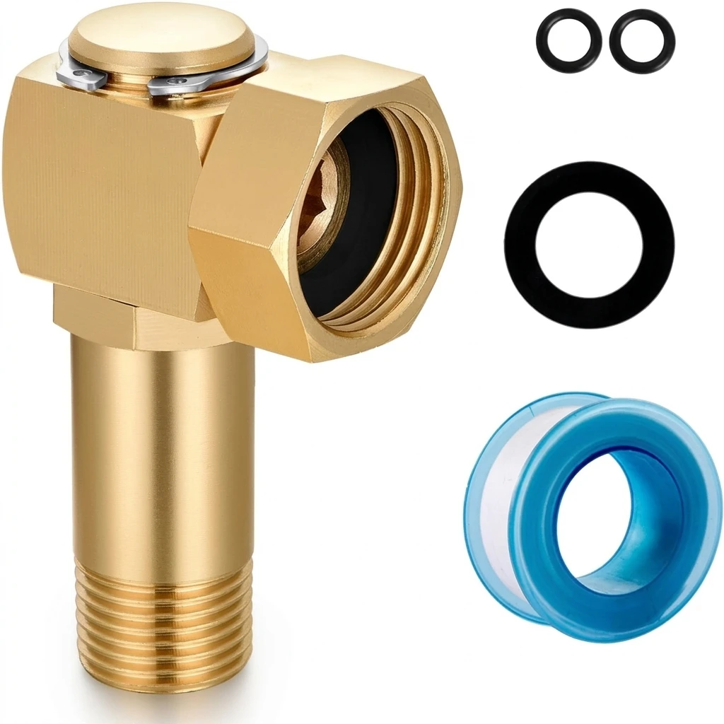 Anti-Kink Garden Hose Swivel Elbow Adapter Heavy Duty for Yard Irrigation Plant Care Outdoor Cleaning Brass Connector Kit