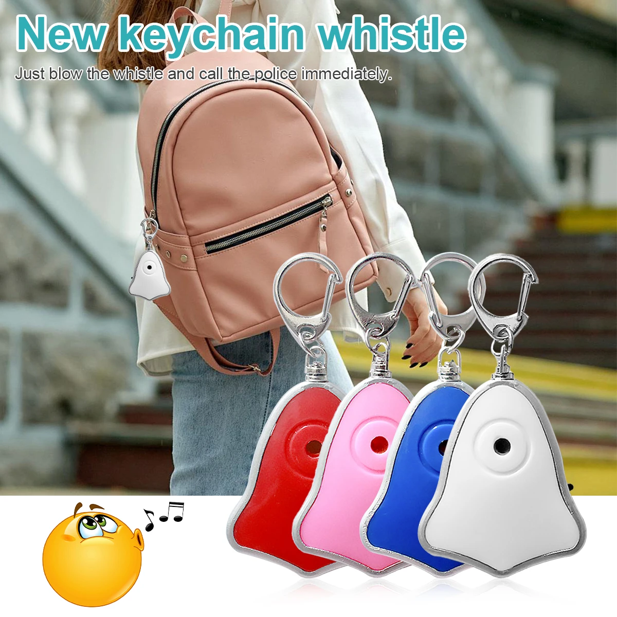 Whistle Key Finder Anti-lost Alarm Locator Wireless Mini Anti-lost Keychain Finder Flashing Beep Bell Shape For Holiday Gifts