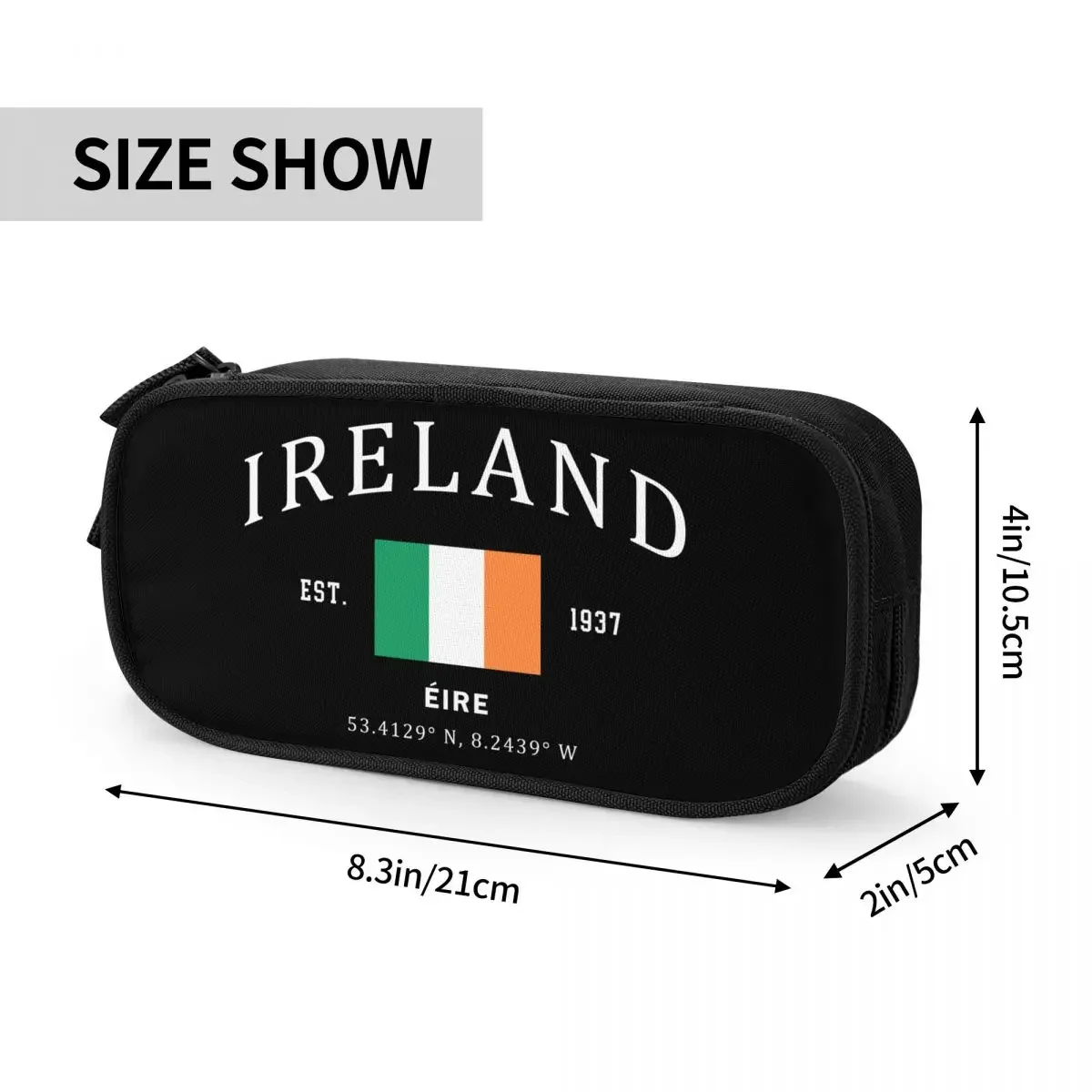 Custom Flag Of Ireland 20 Pencil Cases for Girl Boy Large Storage Irish Pride Patriotic Pen Box Bag Stationery 4