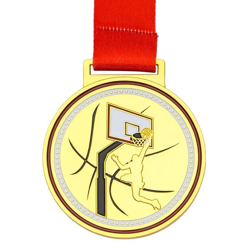 Commemorative Medal of Campus Dunk Contest Event, Customized Basketball Competition, Gold, Silver, Copper, Tri-color Tag