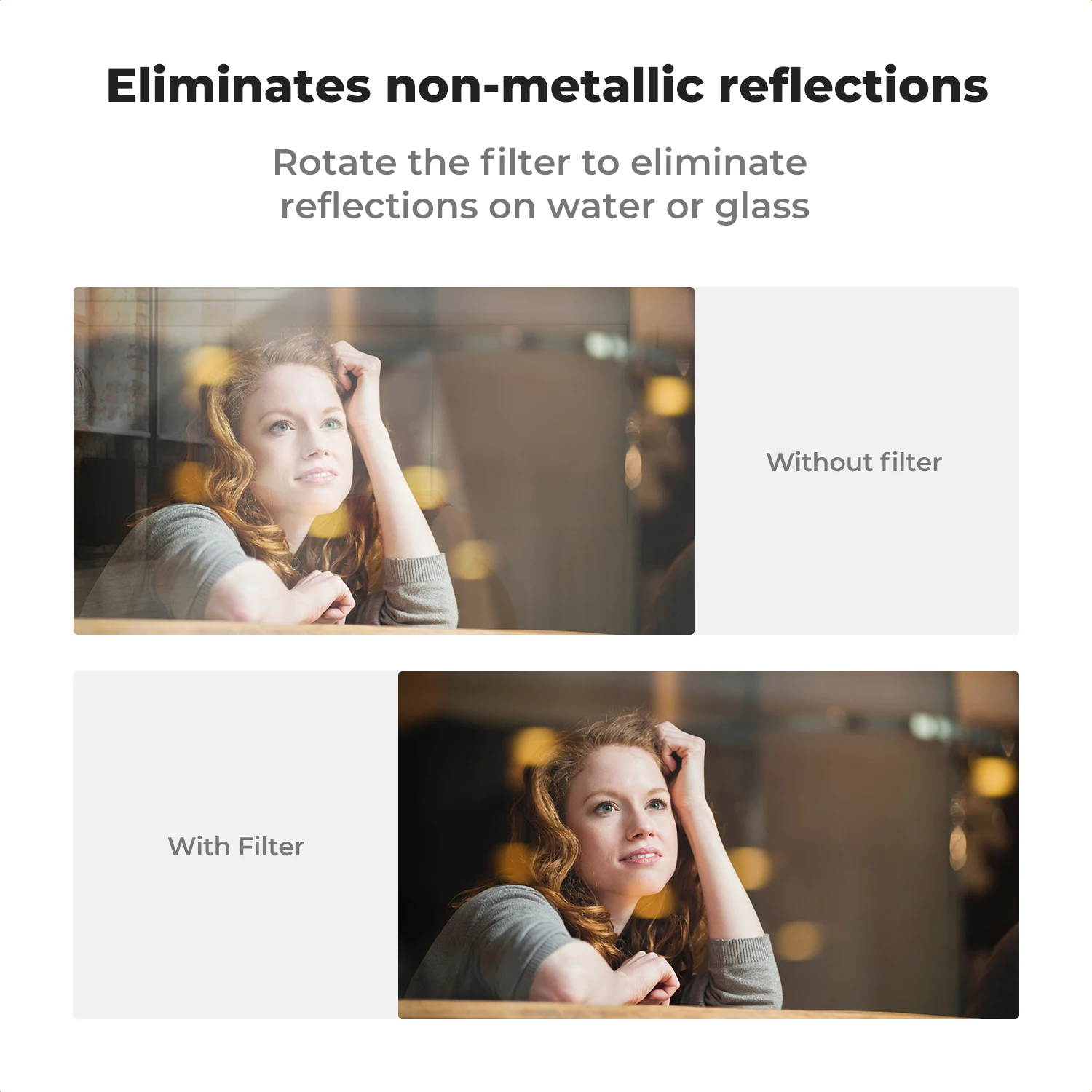 K&F Concept 52mm Clip-On CPL Polarizer Filter for Phones & Cameras 3