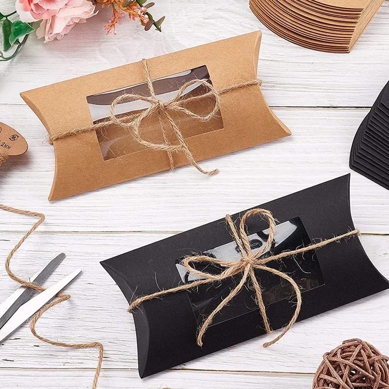 

Коробка для упаковки конфет и шоколада из крафт-бумаги с печатным узором на заказ и прозрачным окном