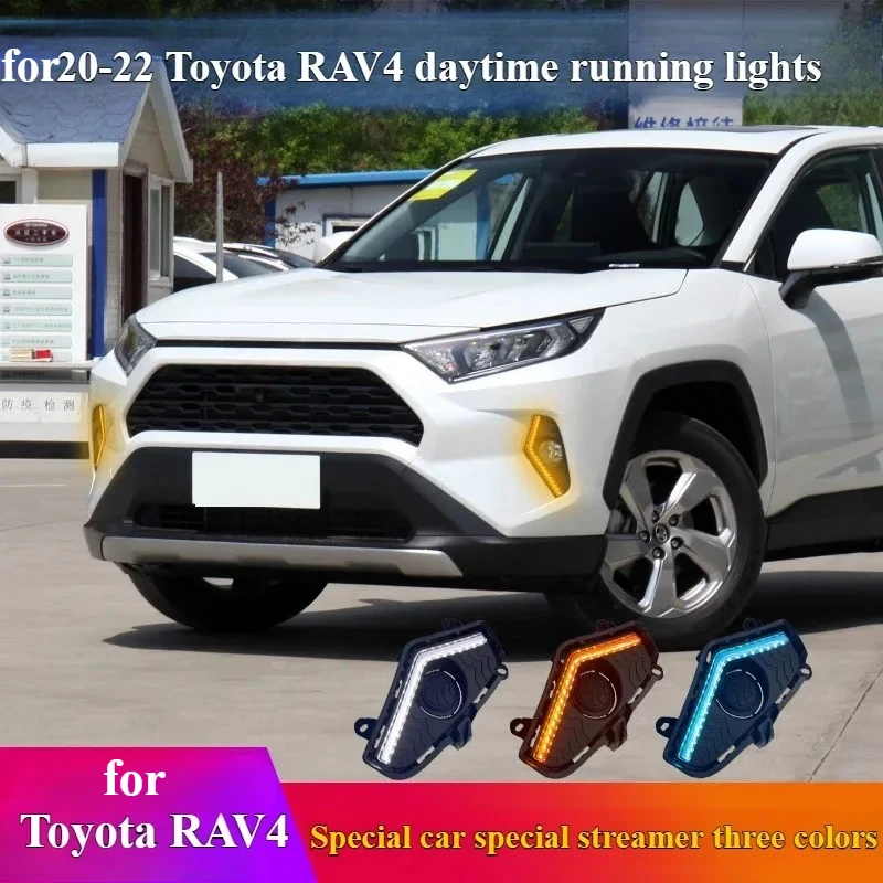 

For Toyota Rongfang RAV4 2020-2024 Front Bar Fog Light Modified Upgraded LED Daytime Running Light Streamer Turn Signal Lights