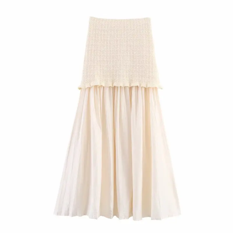 Casual Women Skirt Spring High Waist Female Long Skirts Cloth Chic Fashion Lady A-Line Streetwear Pink Yellow Soft Bottoms
