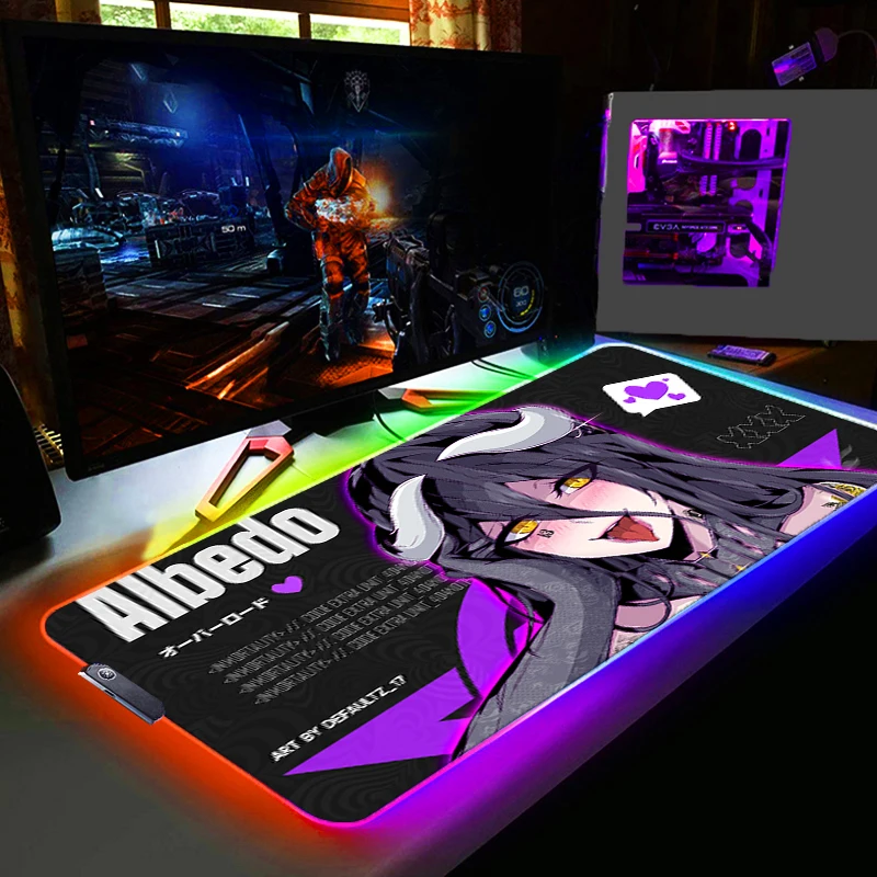 

RGB Backlight Mouse Pad Anime Sexy Girl Gabinete Gamer Computer LED Desk Mat Keyboard Gaming Accessories Mousepad