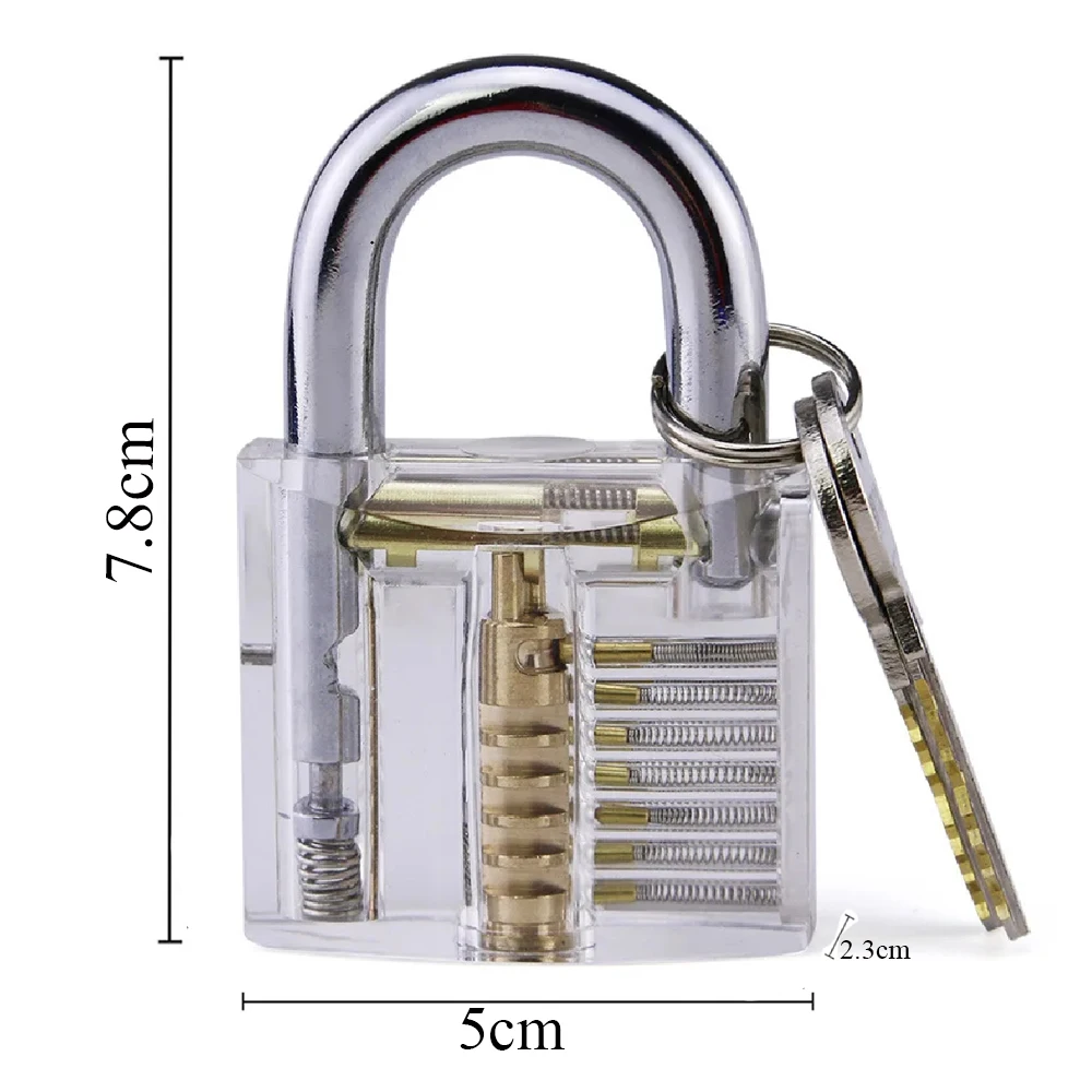 78x50mm Locksmith Transparent Visible Locks Cutaway Practice View Padlock for Tools Hardware Lock Training Skill Good Quality