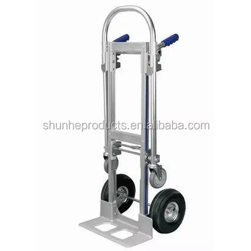 Multi-Purpose Folding Hand Truck with Directional Wheels for Warehouse & Kitchen Use