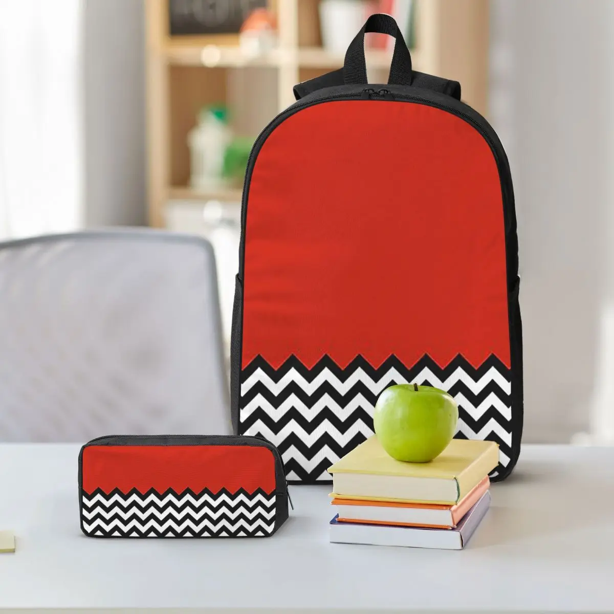 Black Lodge Twin Peaks Inspired Graphic Backpack Student BookBag School Bag Shoulder Bags 3ps Insulated Lunch Bag Pencil Case