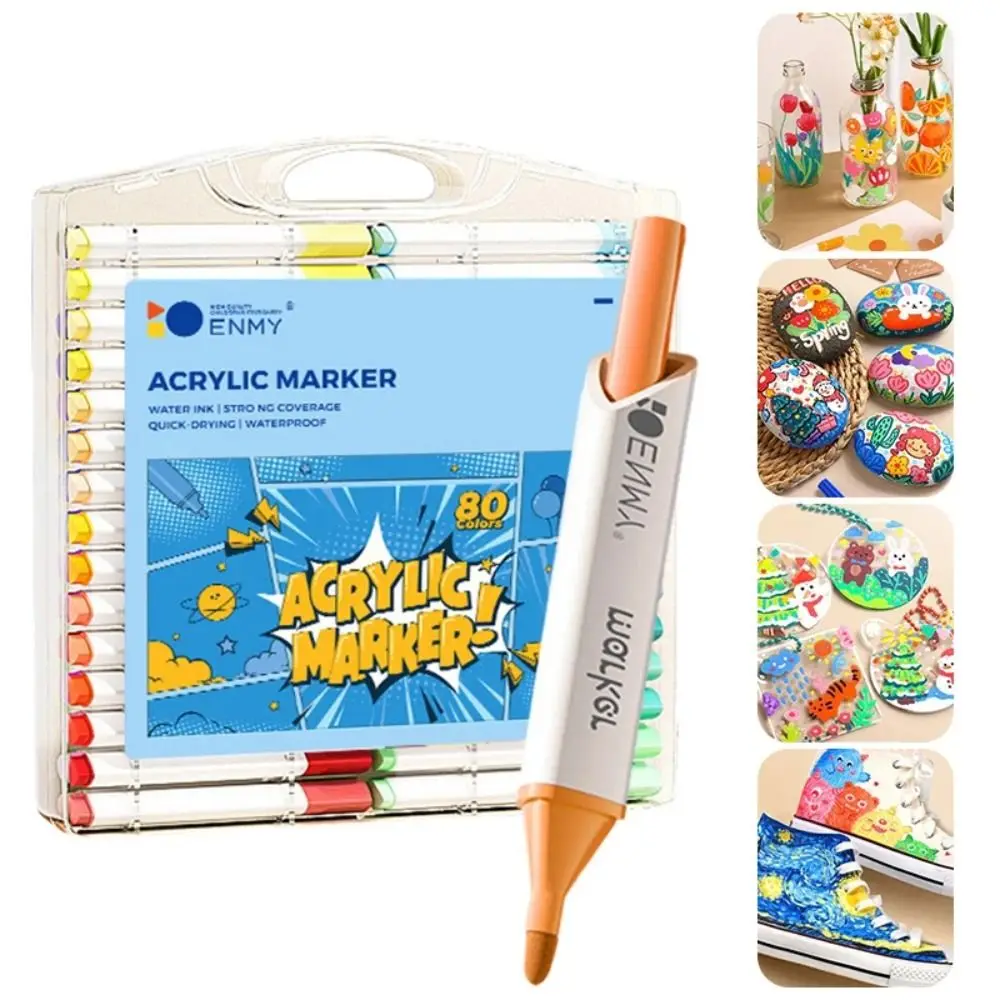 Washable Acrylic Art Marker Pen Hand Drawn Safety Gel Pen Durable Painting Graffiti Pen Child