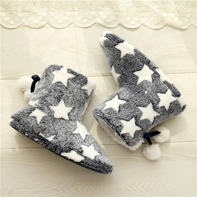 Slippers Boots Women Winter Cute House Shoes Plush Indoor Plush Snow Boots