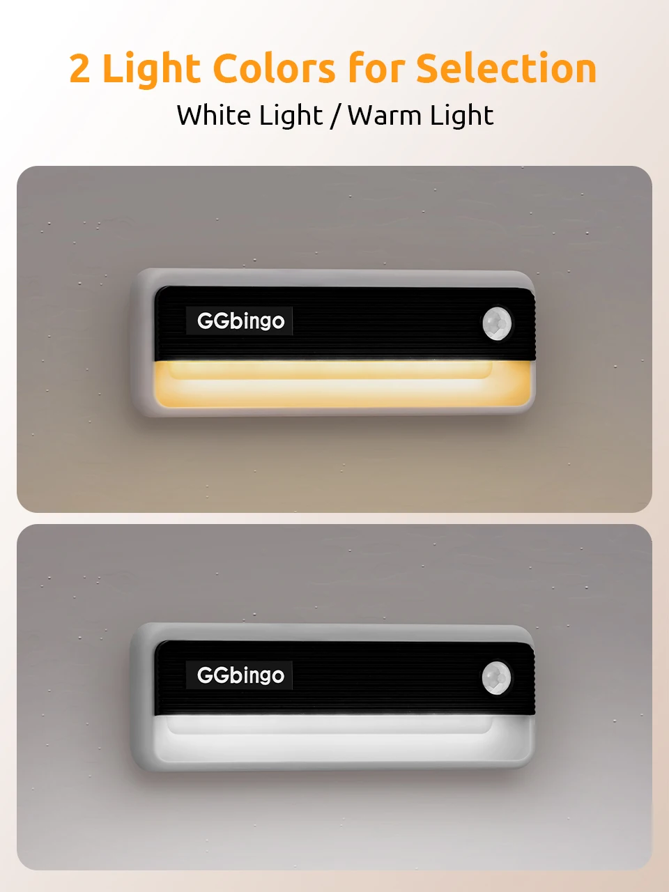 GGbingo Human Sensor Night Light Multi-light Type-C Charging LED Wall Light Cabinet Night Stairs Light
