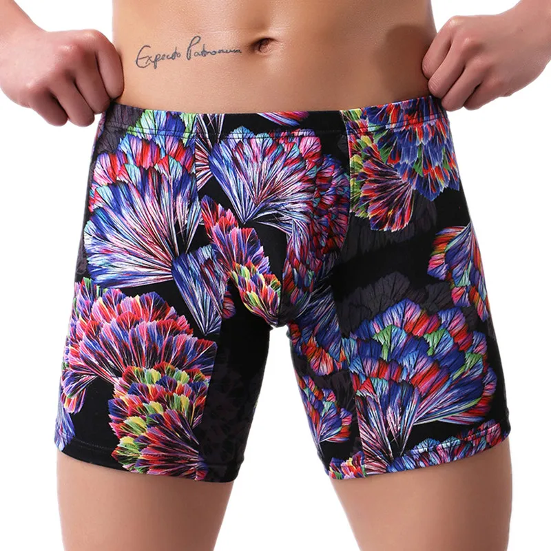 

Men Boxer Shorts Homme Panties Ropa Printed Underwear Man Slim Nylon U Convex Pouch Underpants Cueca Calzoncillo Plus Size M-XXL
