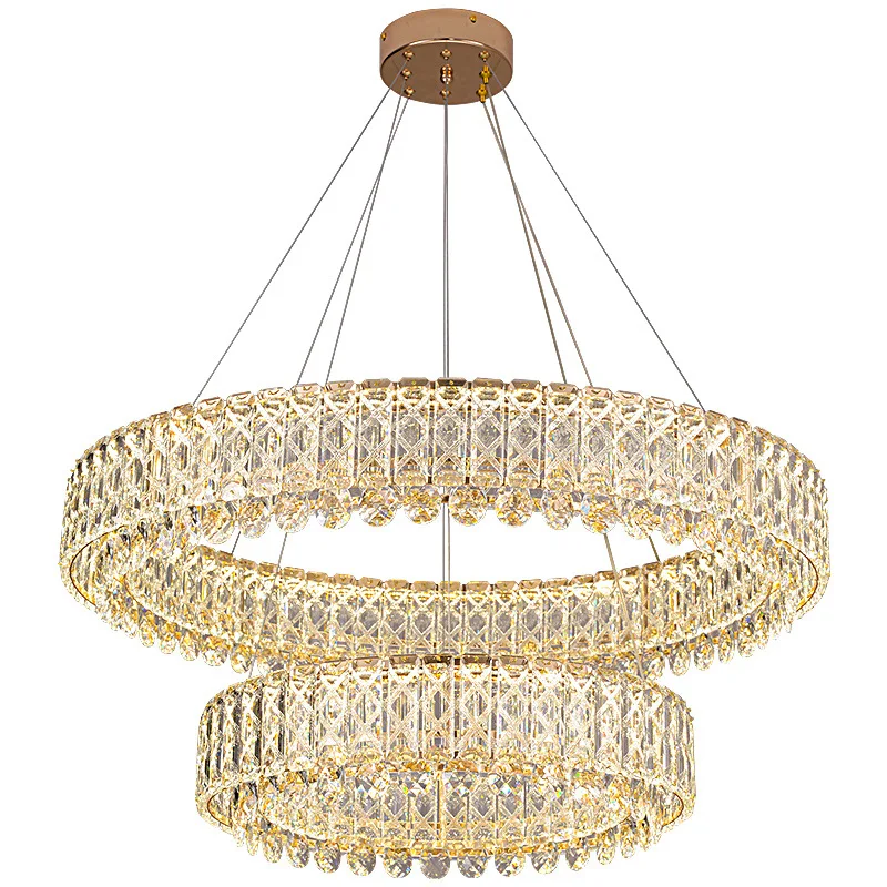 

Light luxury crystal lamp living room chandelier, high-end hall main light