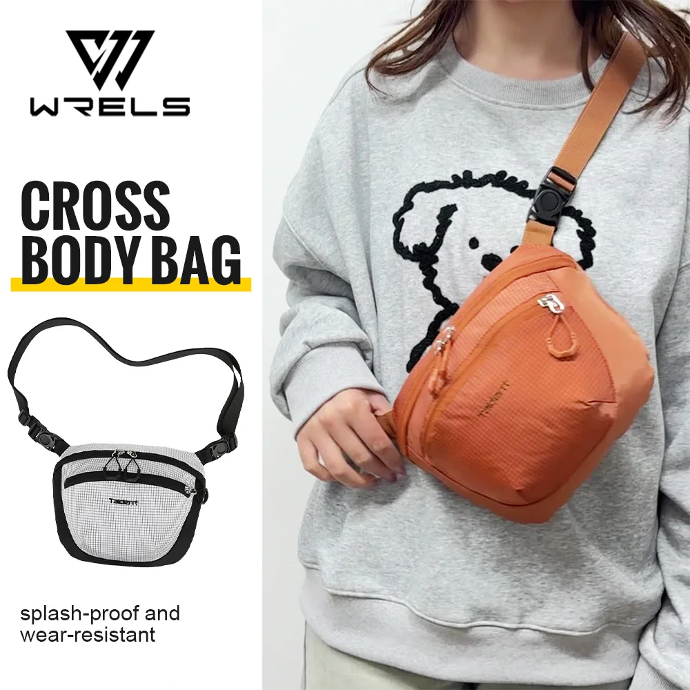 

Универсальная нейлоновая сумка через плечо WRELS, портативная поясная сумка для фитнеса большой вместимости, легкая дорожная сумка через плечо для походов