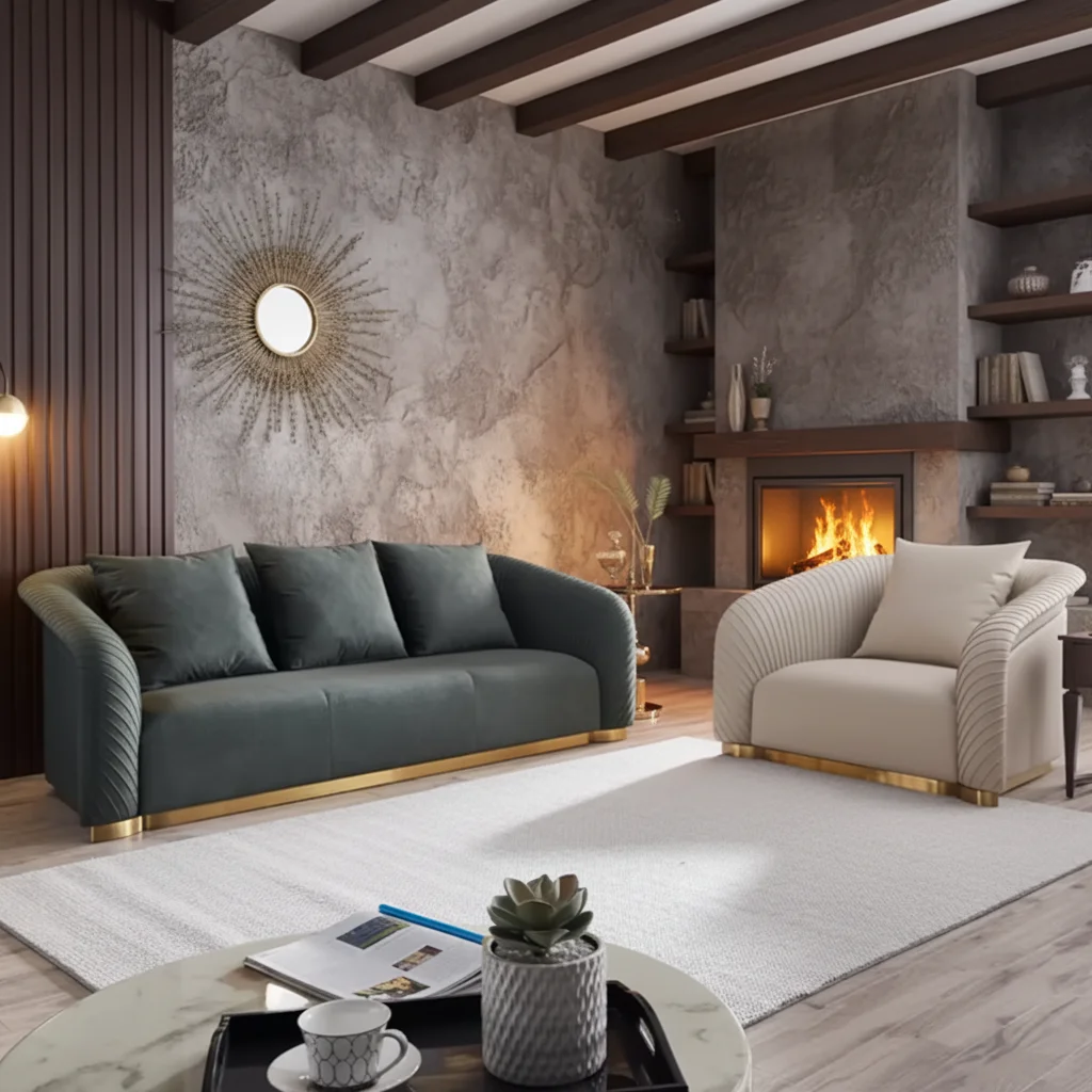 #High Standard Cotton Linen Sectional Sofa Set Nordic Reclining Modular Natural Latex Filling