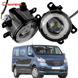 2 X LED Fog Light Assembly For Renault Trafic 3 III X82 2015-2020 Car Front Bumper Angel Eye Daytime Running Light DRL 30W 12V