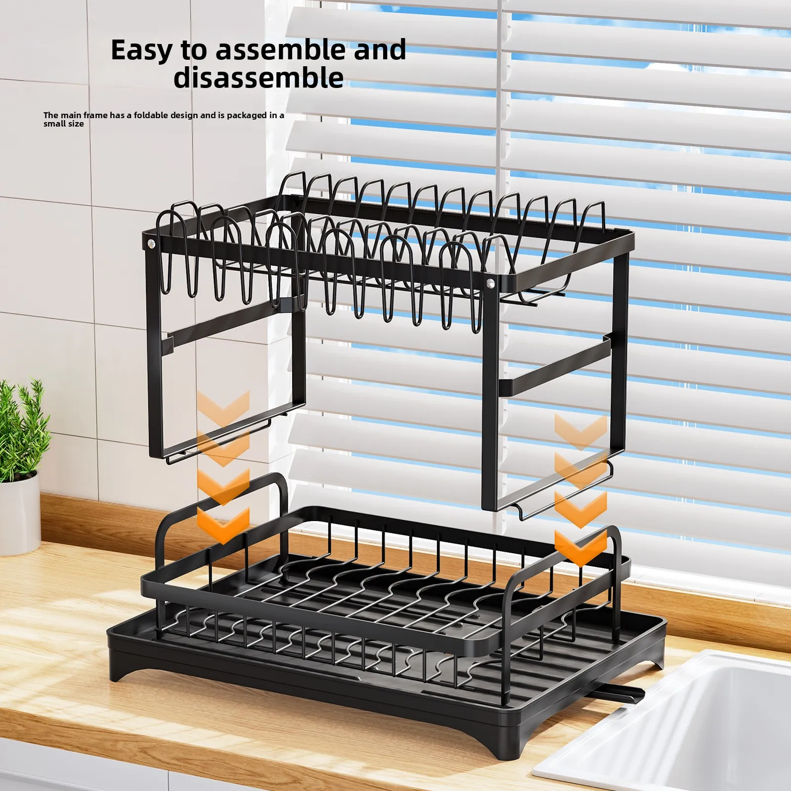 

New model Foldable Kitchen Dish Storage Rack Tableware Drain Rack Plate Cutlery Drain Basket Sink Rack Cupboard Shelf