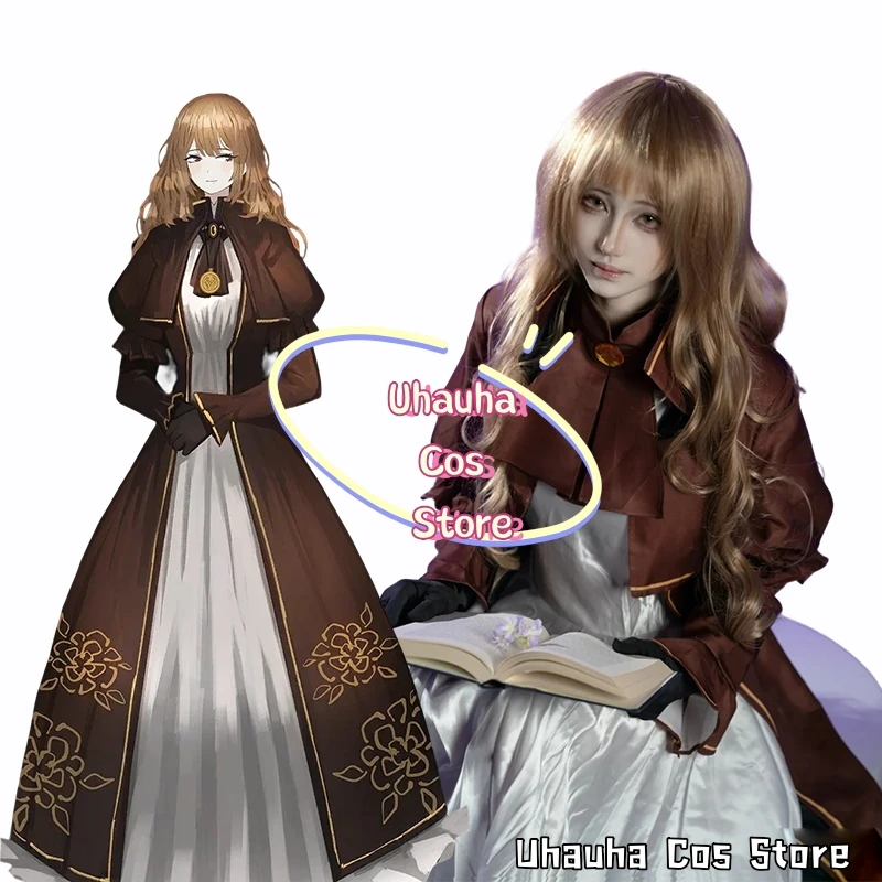 Anime juego Limbus Company Cosplay disfraz de Catherine estilo palaciego Vintage marrón dulce vestido blanco de Lolita Halloween {Uhauha Cos}