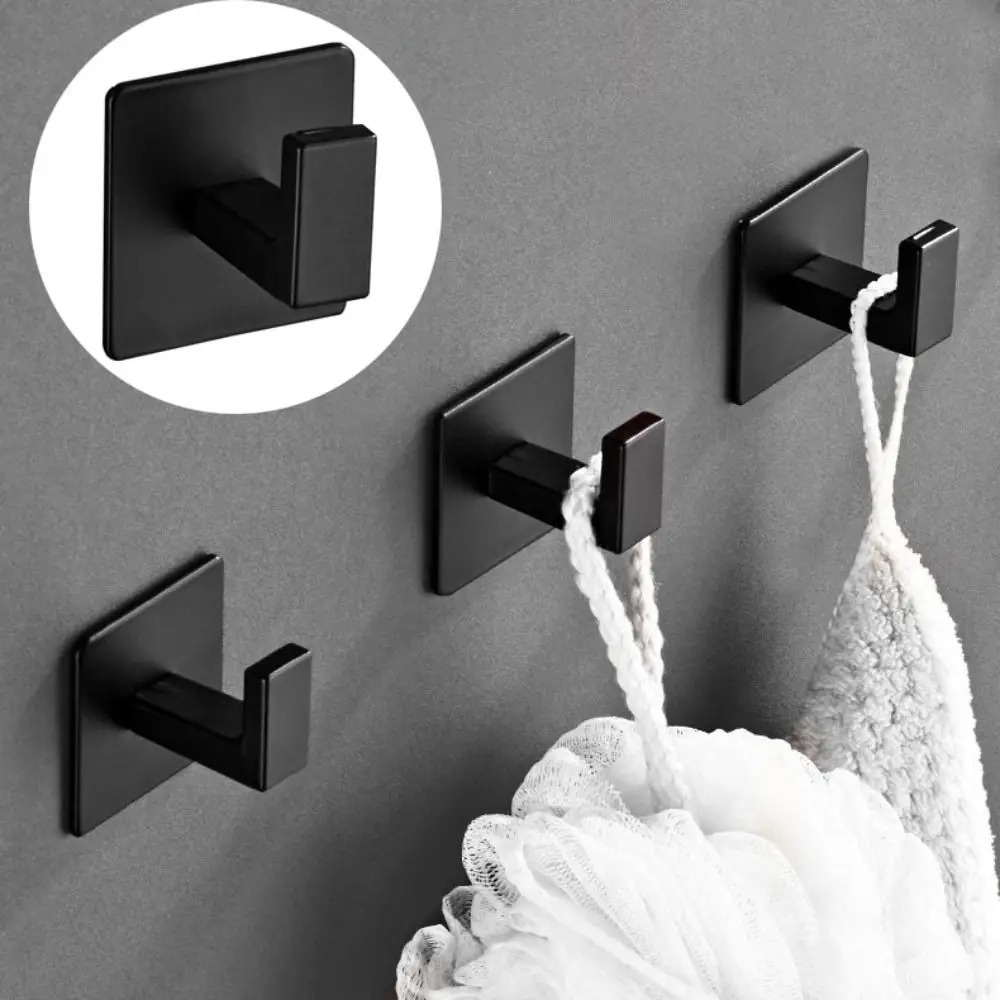 

New Aluminium Wall Hook Strong Adhesive Bathroom Accessories Clothes Robe Rack Multi-purpose Keys Holder