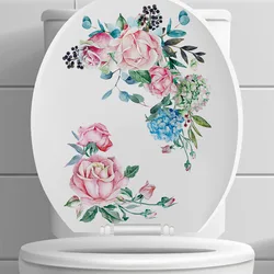 Hand-Painted Watercolor Roses Toilet Sticker Bathroom Toilet Cover Sticker Wall Stickers Wc For Home Decoration 2026 Christmas