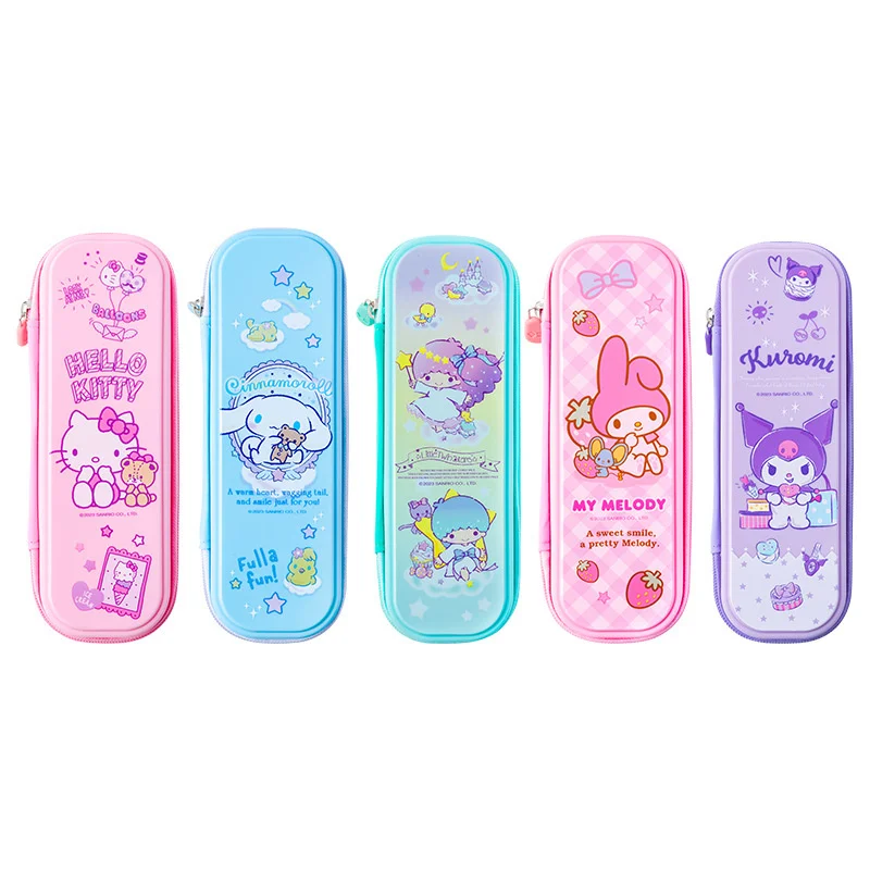 6 pcs/lot Sanrio Kuromi Melody Cinnamoroll Cat Pencil Case Cute Pencil Box Stationery Pen Bag Stationery School Supply