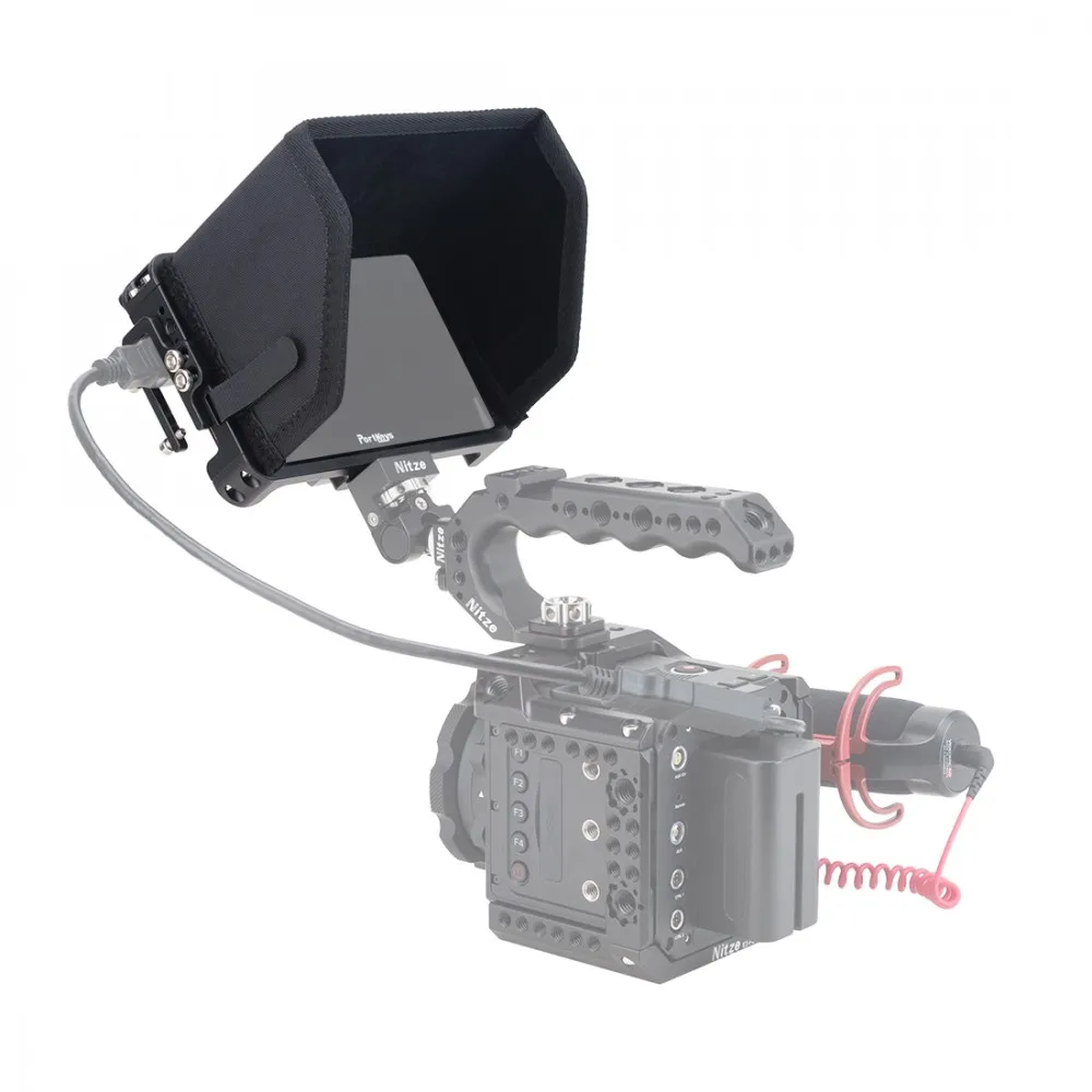 Nitze Cage Aluminum Alloy Kit with Sunhood  for Portkeys LH5P / LH5P II 5.5