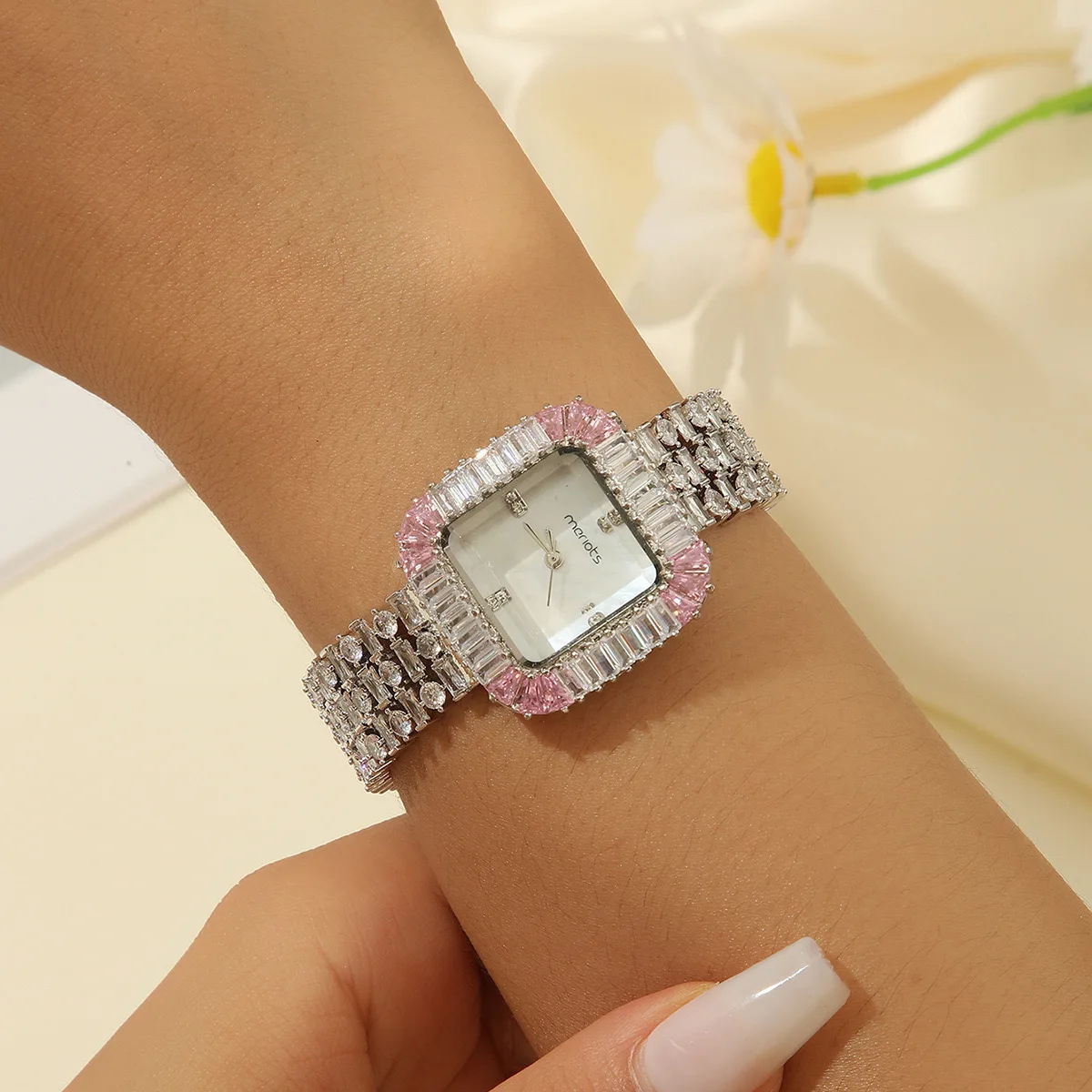 Gorgeous Watch for Women AAA Cubic Zircon Square Shape Bracelet Watch for Wedding Party Fashion Fine Jewelry Wholesale