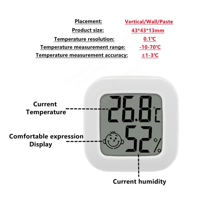 Mini Termometro da Interno LCD Digitale Temperatura Igrometro Sensore Misuratore di Umidità