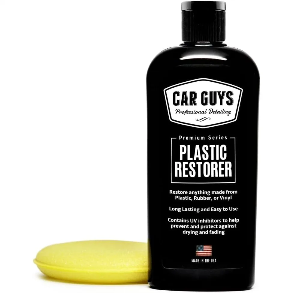 

Plastic Restorer Kit For Car Trim Rubber And Vinyl 8 Oz With Foam Applicator Long Lasting Water Repellent