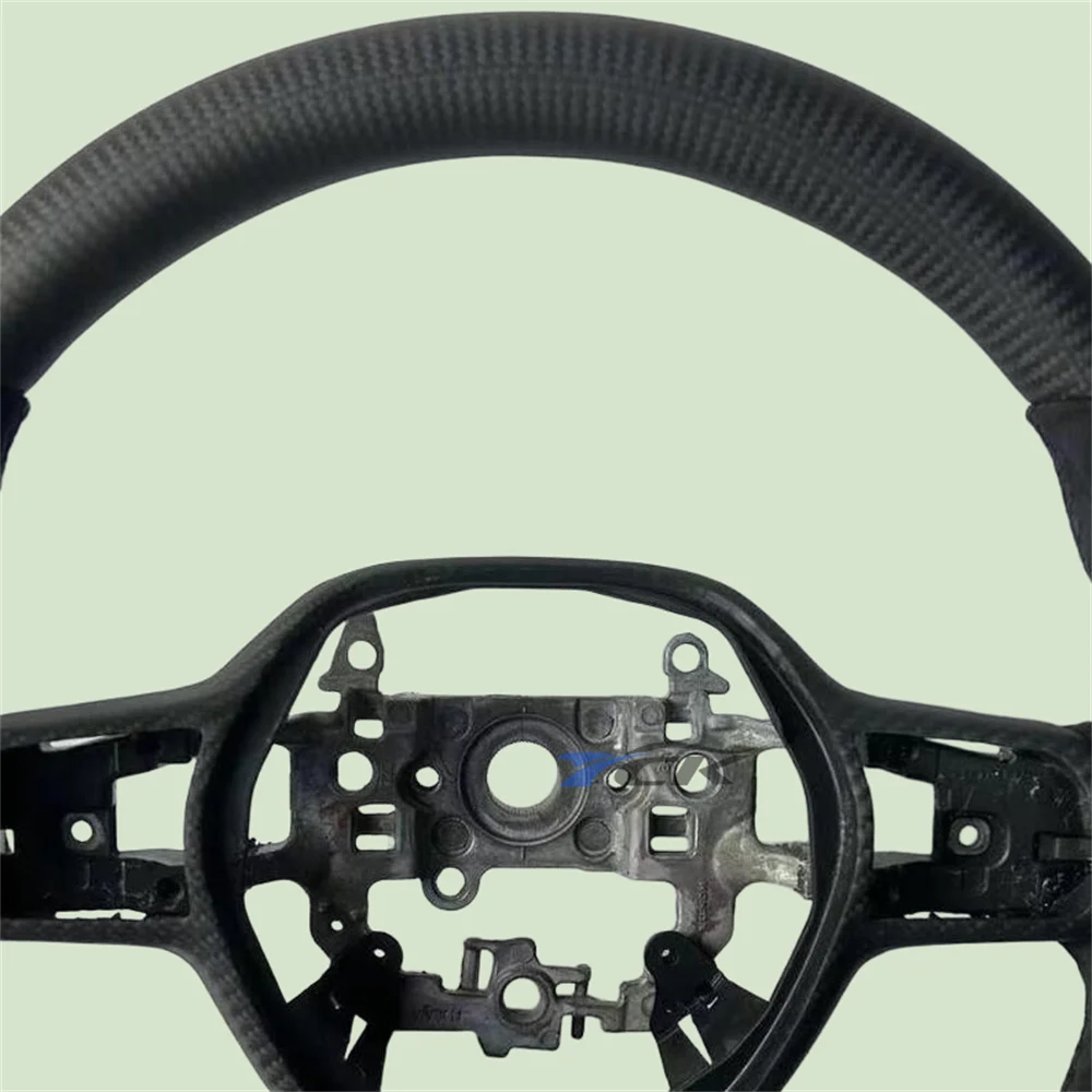 For Honda Civic 2022 2023 2024 2025 Custom Matte Carbon Fiber Black Leather Steering Wheel