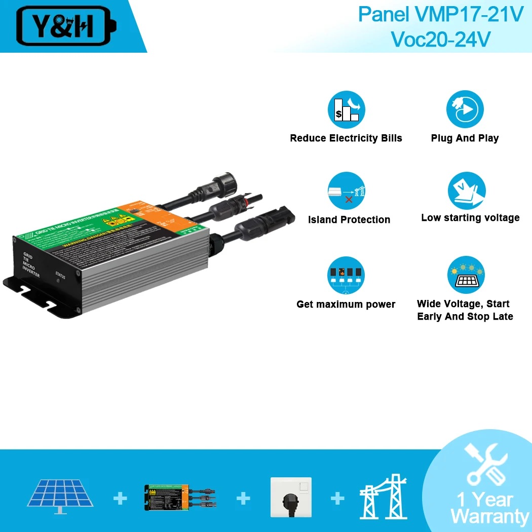 120W 150W 180W MPPT Solar PV Grid Tie Micro Inverter GMI series Input 10.8V-30V DC Output 110V-240V 65