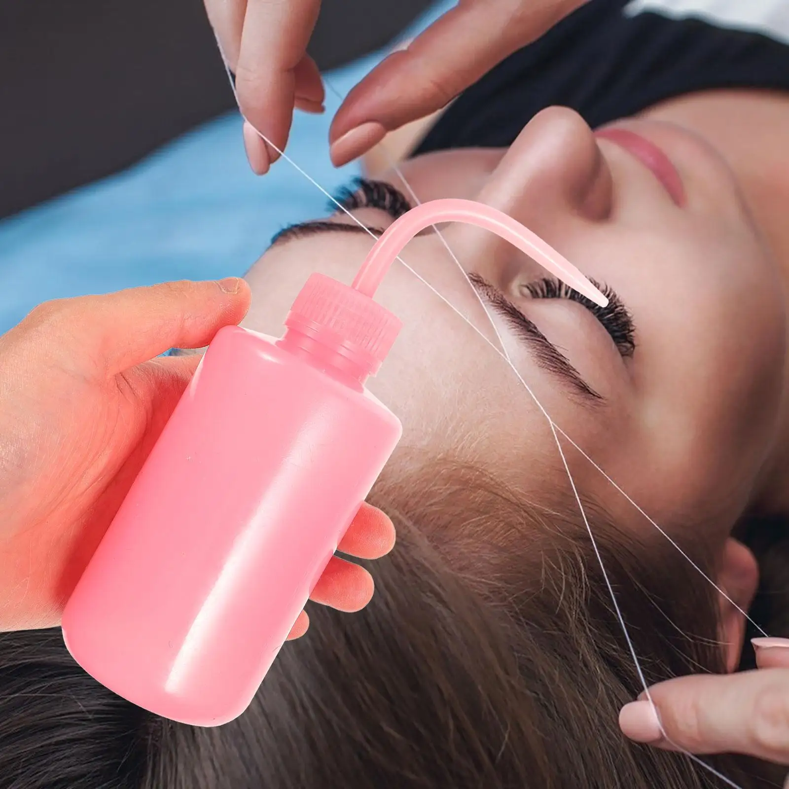 Garrafa pulverizadora de boca longa, garrafas de plástico para apertar plantas, rega de cílios, garrafa de limpeza, enxertia de cílios, garrafas de lavagem