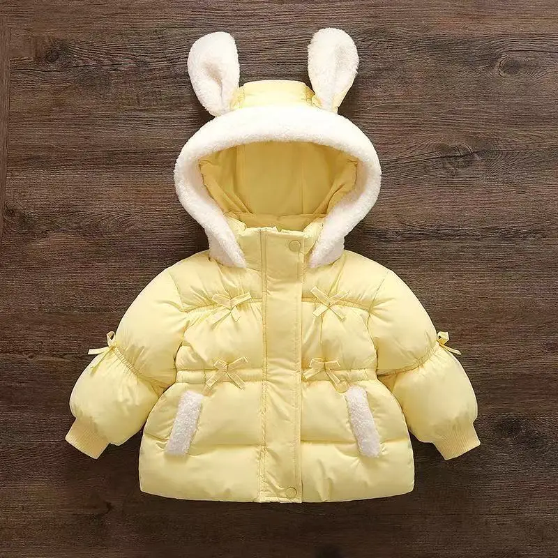

Baby and Girl's Winter Jacket 2025 New Style Children's Plush Thick CCotton Coat Jacket Rabbit ear Cotton Coat 80-120CM
