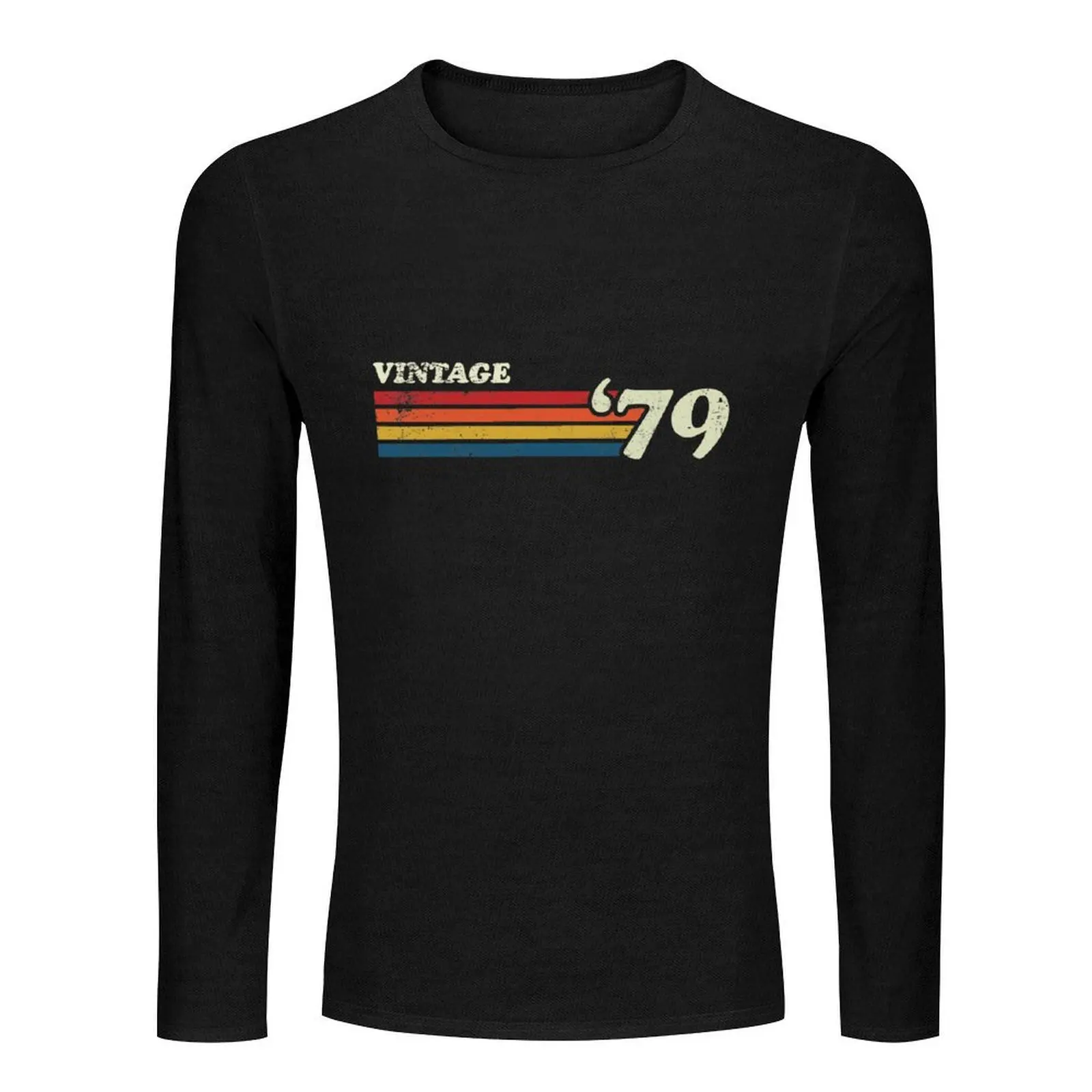 خمر '79 الرجعية المشارب طويلة تي شيرت مخصص تي شيرت المتضخم تي شيرت الرياضة مروحة تي شيرت تي شيرت رجالي تي شيرت الرسم