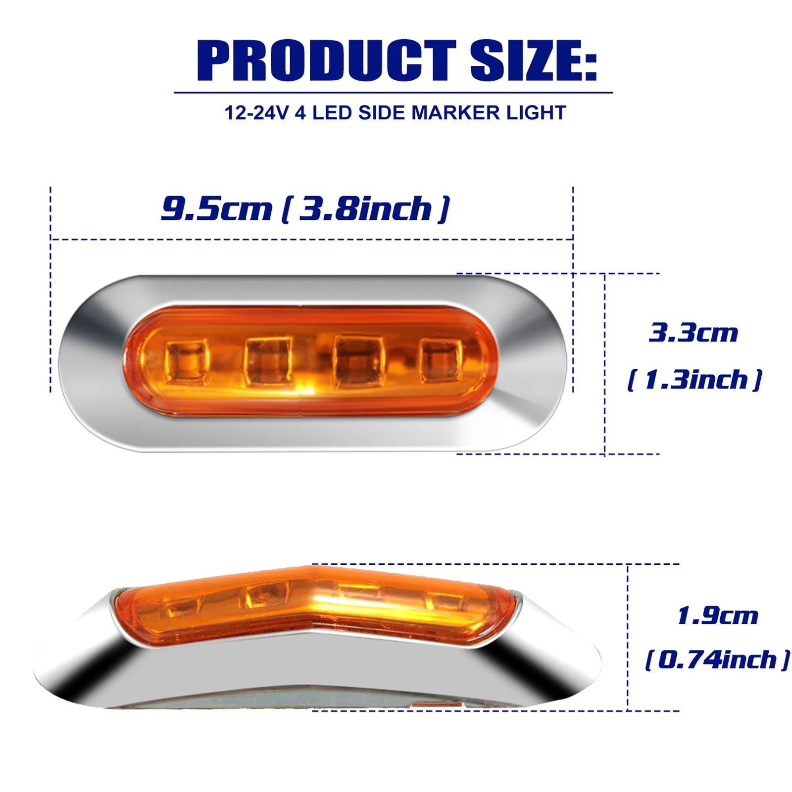 10 adet LED Side Marker gösterge ışıkları ön arka kuyruk gümrükleme lambası DC 12V-24V evrensel ışık otobüs kamyon için kamyon römork