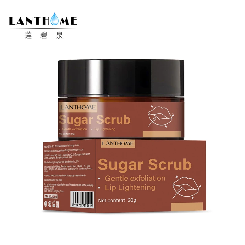 Lip Scrub Sugar Balm Pencerah Bibir untuk Bibir Gelap Pemutih Perokok Menghilangkan Bibir Kusam Pencerah Bibir Hitam Scrub Pengelupasan