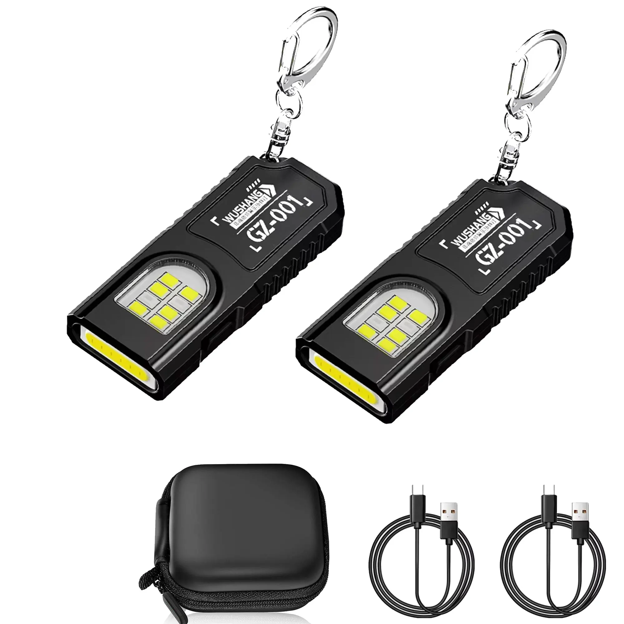 USB-Aufladbare Taschenlampe mit Stiftclip Leistungsstarke Mini-Arbeitsleuchte für Draußen mit Magnetischem Tragbarem Schlüsselanhänger LED COB Taschenlampe