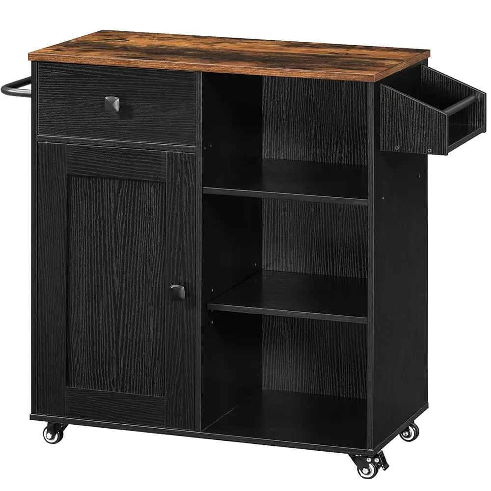 

Kitchen Island, Storage Cabinet With Drawer, Kitchen Cart With Spice And , Saving Space, Easy Assembly, For Living Room, Rustic