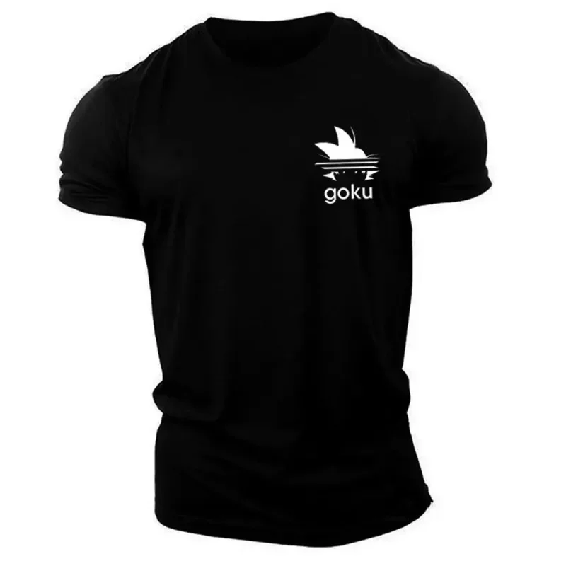 Camiseta de gimnasio con estampado de Goku para hombre y mujer, camisa de entrenamiento de manga corta de gran tamaño, ropa informal de verano, ropa de calle Y2k de alta calidad