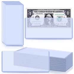 50Pcs PVC Transparent Rigid Plastic Banknote Protector Waterproof Currency Protector Display Organiser Suitable for Collectors
