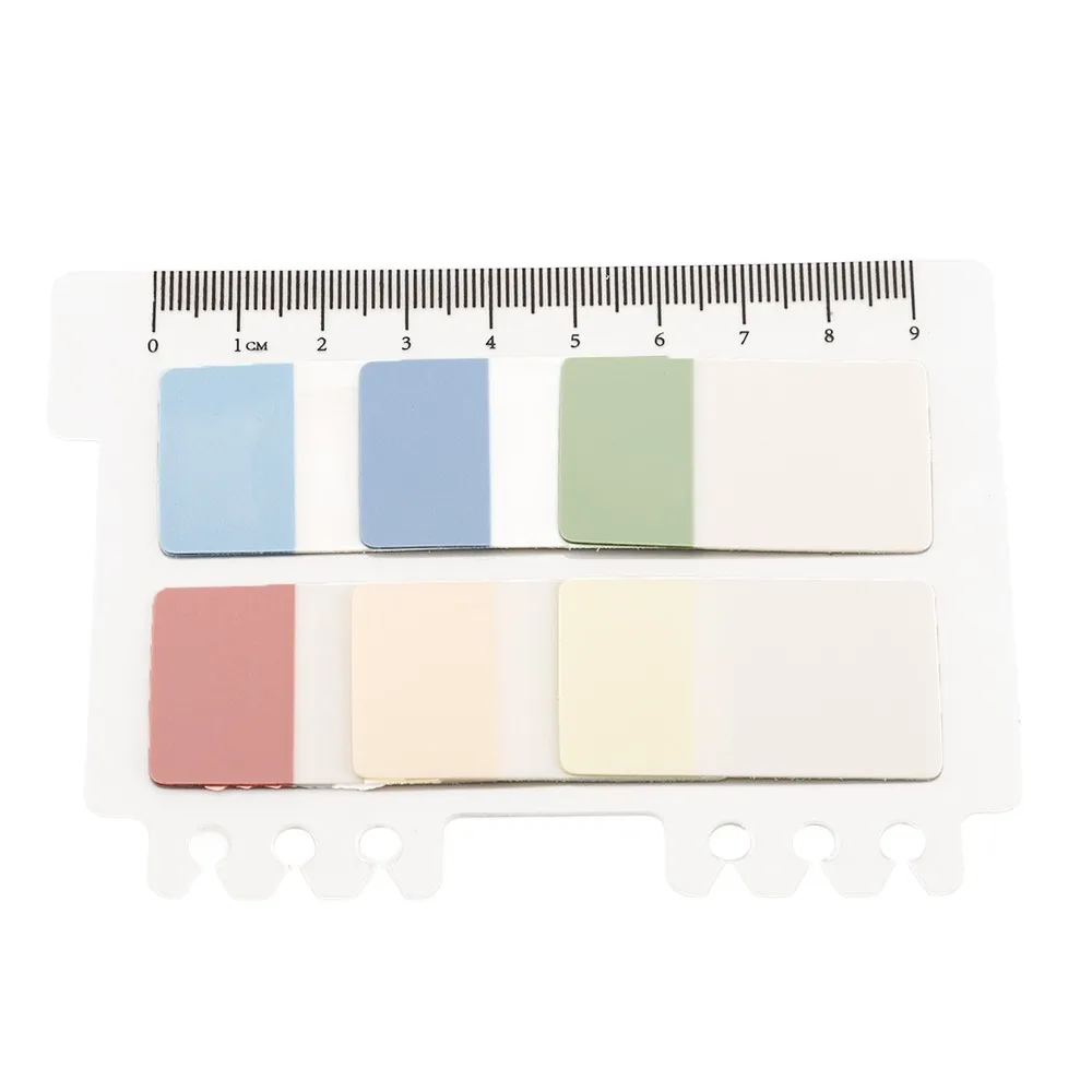 2set 6 Colors Transparent Sticky Notes Waterproof Self-Adhesive Translucent Sticky Notes PET Sticky Notes File Classification
