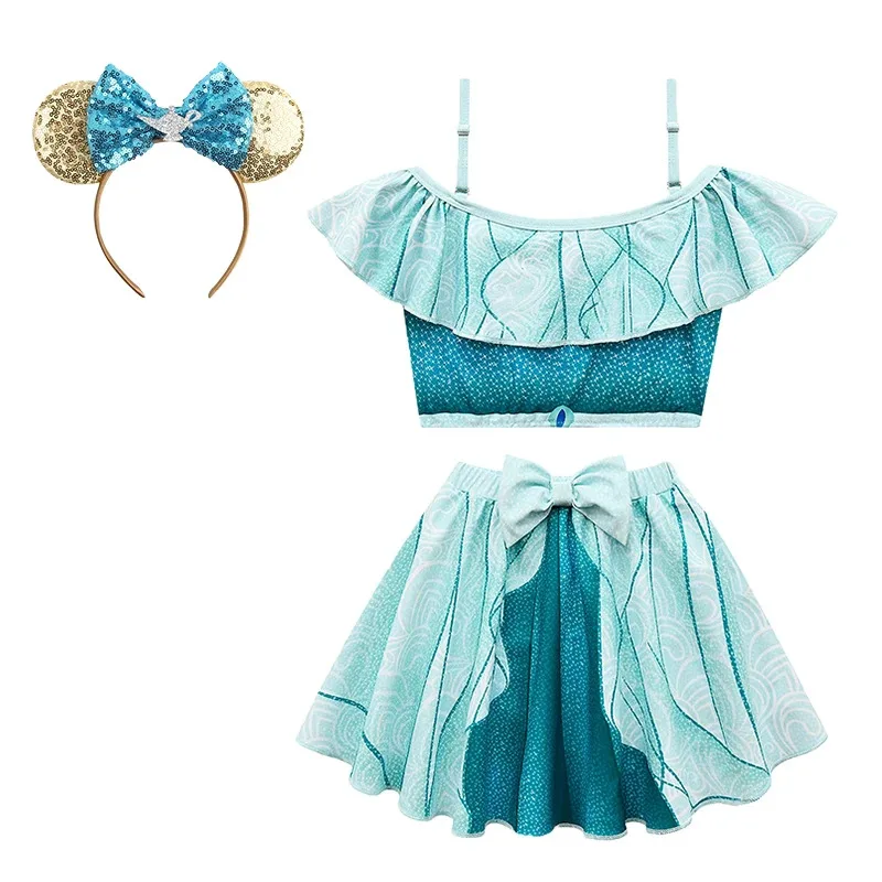 بدلة سباحة أنيمي 2022 جديدة للفتيات ملكة الثلج إلسا آنا الأميرة ملابس سباحة للأطفال قطعة واحدة رابونزيل ميليندا تيانا باب 72th #4