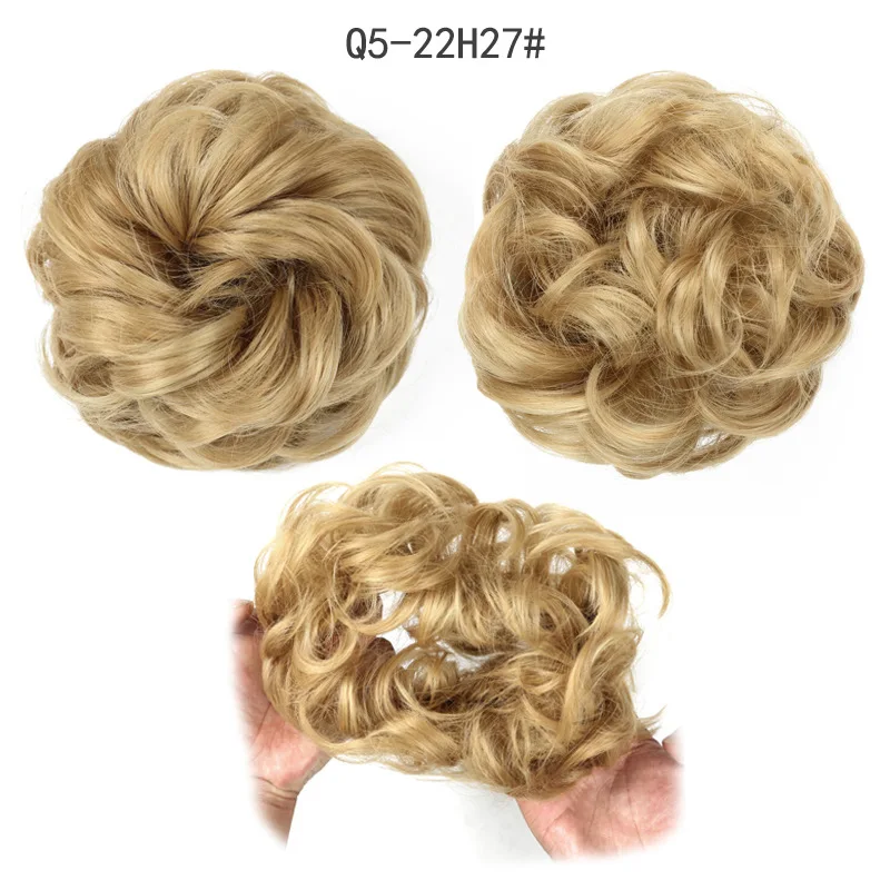 Curly Messy Bun Hair Piece Hair Scrunchie Fake Natural Look Wig Hair Ring Fluffy Hair Decor Girl Ponytail Hair Extension Wrap