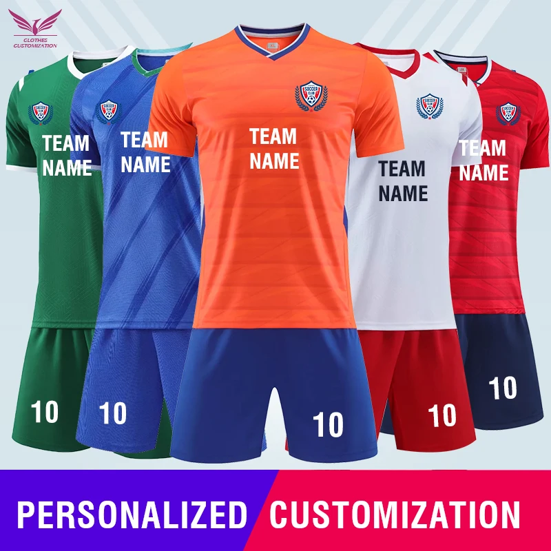 Custom Men Football Uniform print number name Soccer team Jerseys personnality customization Child Football Set Suit