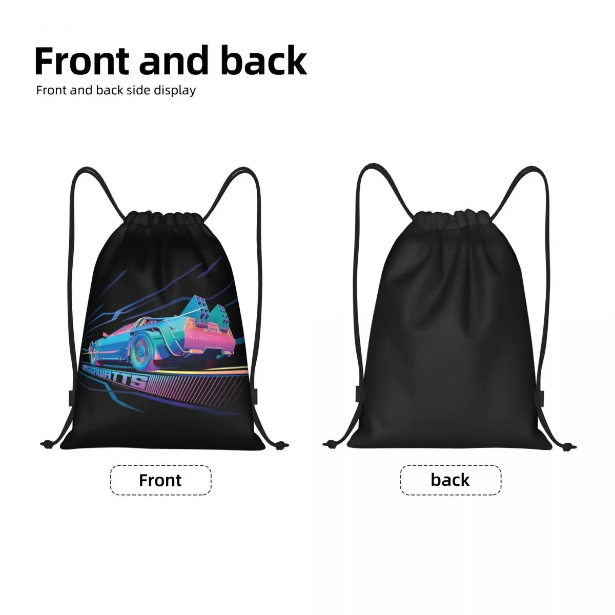 Custom Back To The Future Drawstring Bags Women Men Lightweight Gigawatts Sports Gym Storage Backpack