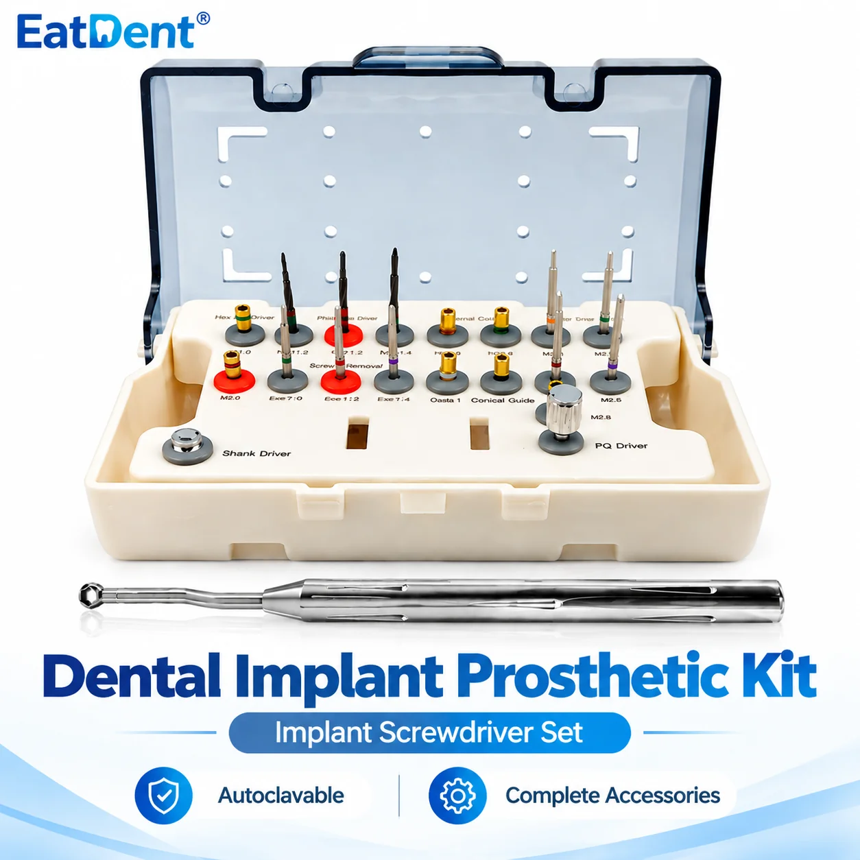 Dental Implant Removal Kit Broken Screw Remover Kit 19pcs Drivers Surgical Claw Remover Reverse Drill Guide Set Dentistry Tools