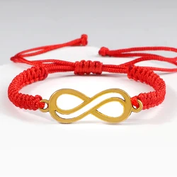 Digitial 8 Infnity Braided Bracelets Lucky Red Thread Rope Bangles Charm Women Handmade Adjustable Knot Bracelet Simple Jewelry