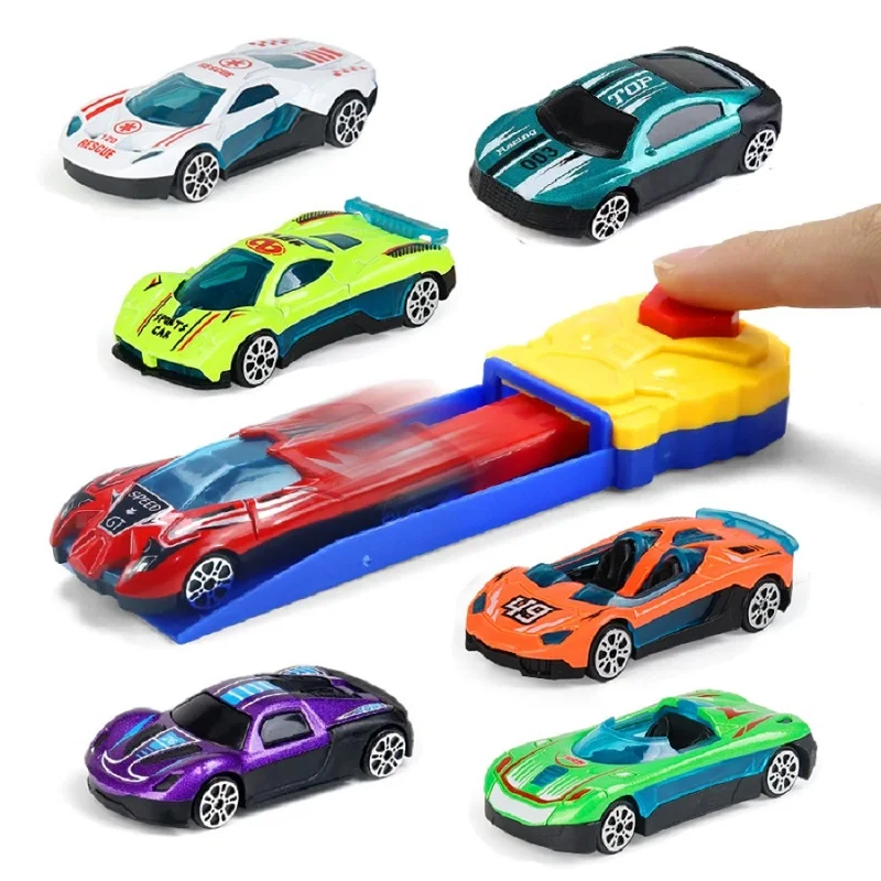 Ejection Alloy glide race car Toy Car Random car model Delicate track Children's Gift Gift Set Boy's birthday gift June 1 Gift