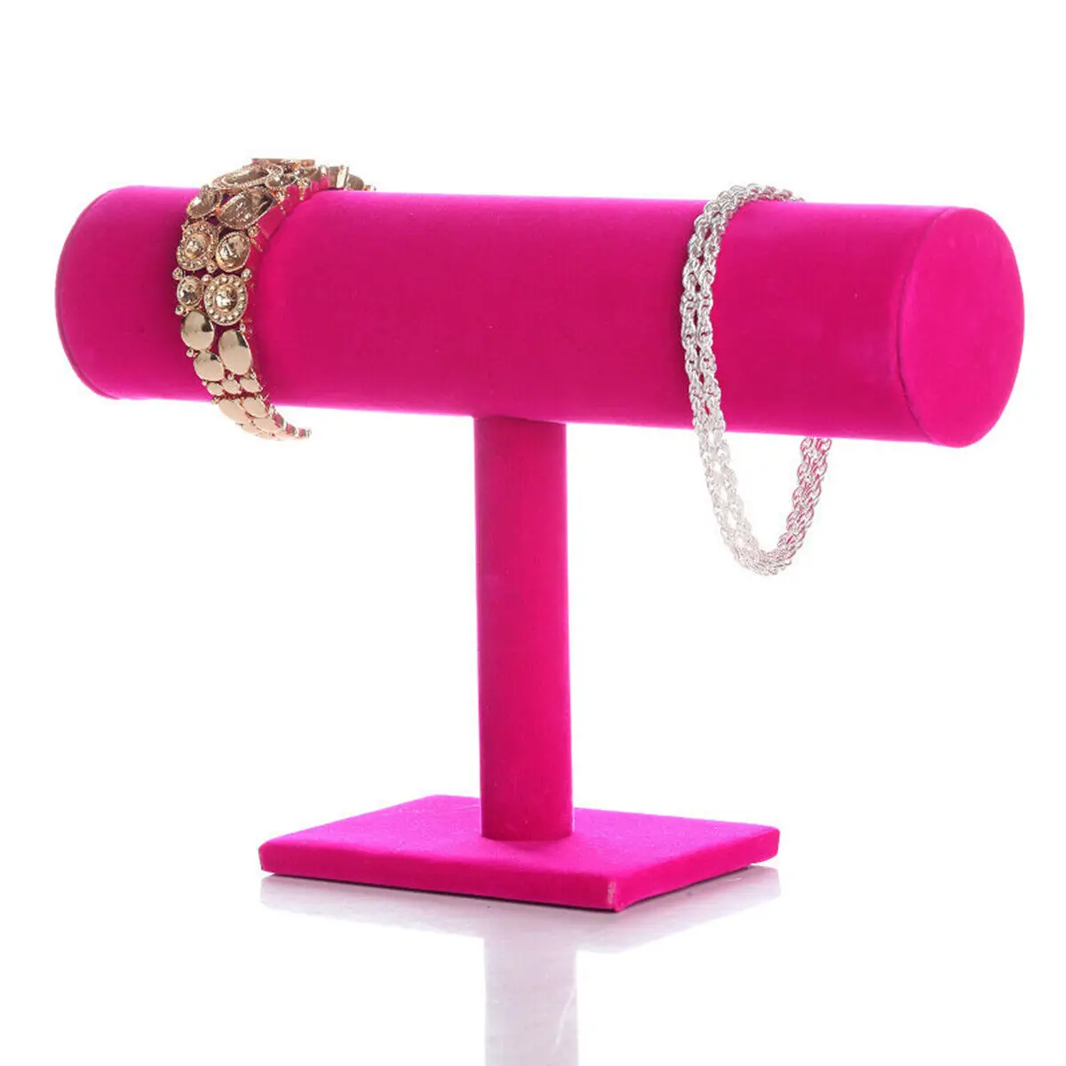 Single Tier Velvet Bracelet Chain Watch T-Bar Rack Jewelry Hard Display Stand Holder Jewelry Organizer High Qualitydisplay Stand