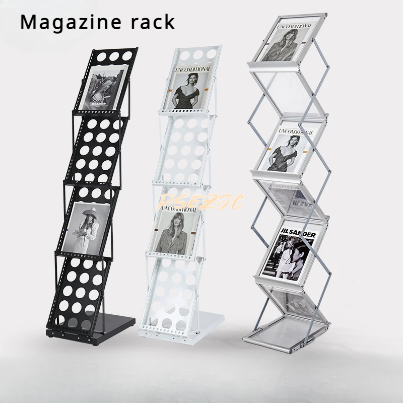 A4 Aluminum Alloy Folding Material Rack Single Page Magazine Shooting Internet Celebrity Exhibition Display Rack